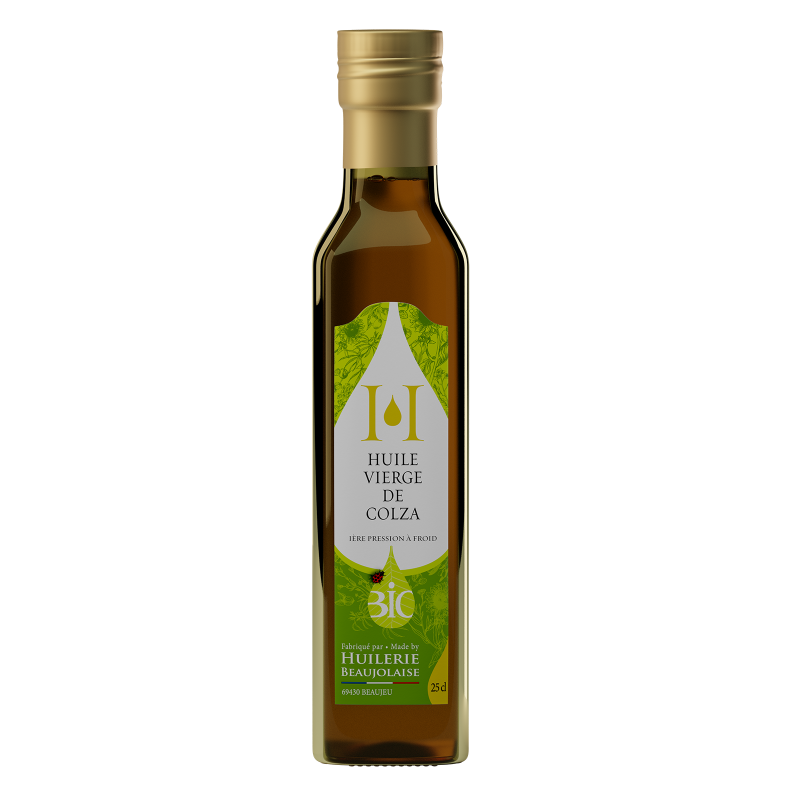 Organic virgin rapeseed oil, first cold pressed