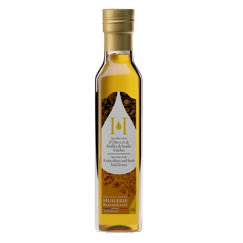 Huile d'olive au basilic