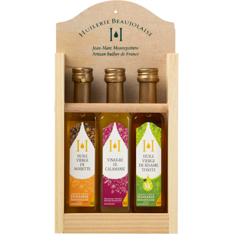 Coffret en bois 3 x 10 cl