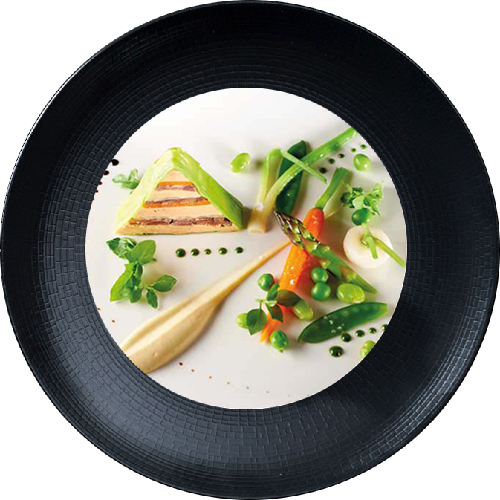 Foie gras, pot-au-feu, légumes de cuisson en gelée